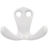 Garderobna kljuka (Do x Š x V: 44 x 33 x 22 mm, Bela, Aluminij)