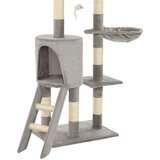 vidaXL Penjalica za mačke sa stupovima za grebanje od sisala 138 cm siva | shoptok.hr