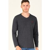 Dewberry T8587 V COLLAR MEN'S SWEATSHIRT-ANTHRACIC | ePonuda.com