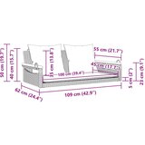  Klupa za ljuljanje s jastucima crna 109x62x40 cm od poliratana | shoptok.hr