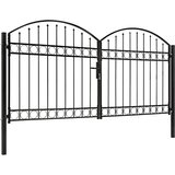  Vrata za ogradu ASSEN dvostruka vrata s lučnim vrhom čelik 300x125 cm | shoptok.hr