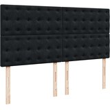 vidaXL Box spring postelja z vzmetnico črna 200x200 cm žamet | Shoptok.si