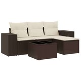 vidaXL 5-dijelni set vrtnih sofa s jastucima poliratan smeđi | shoptok.hr