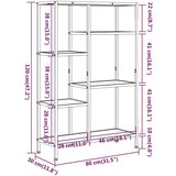  Polica za knjige 80x30x120 cm od čelika i konstruiranog drva | shoptok.hr