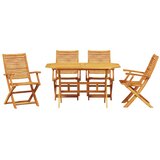  Vrtni set za objed 5 kom. Smeđa Čvrsto drvo akacije 135 x 85 x 75 cm | Shoptok.si
