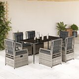 vidaXL 7-dijelni vrtni blagovaonski set sivi od poliratana | shoptok.hr