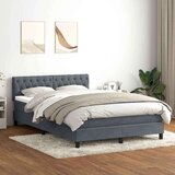 vidaXL Krevet s oprugama i madracem tamnosivi 160x210 cm baršunasti | shoptok.hr