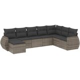  8-dijelni set vrtnih sofa od poliratana s jastucima sivi | shoptok.hr