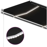 vidaXL Ročno zložljiva tenda z LED lučkami 4x3,5 m antracitna | Shoptok.si
