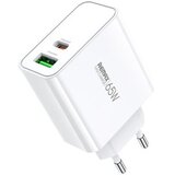 Remax Strujni Fast punjac Kiddy 1xUSB3.0+1 xTIP C 65W RP-U125 beli