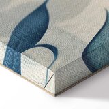  Slika - Leaves in Blue Color Delicate Botanical Motif 90x60 Akustična | shoptok.hr