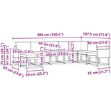  Set vanjskih sofa 8 pcs Prirodna i antracit 306 x 187,5 x 73 cm | Eponuda.ba