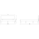 noo.ma Tapecirani/od iverice bračni krevet u dekoru hrasta s podnicom 200x200 cm u prirodnoj boji Streiko – | shoptok.hr