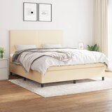  Krevet s oprugama i madracem krem 160x200 cm od tkanine | shoptok.hr