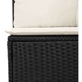 vidaXL Vrtna sedežna garnitura z blazino 6 pcs Črna in krem Poly ratan | Shoptok.si