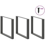  Noge za blagovaonski stol U-oblik 3 kom antracit 100 x (72-73) cm čelik | shoptok.hr