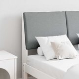 vidaXL Tapecirani uzglavlje Svijetlo siva 135 cm Čvrsto borovo drvo | shoptok.hr