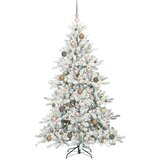 vidaXL Umjetno božićno drvce s nogom s 300 LED dioda Bijelo 180 cm PVC | shoptok.hr
