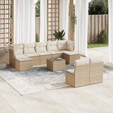  10-dijelni set vrtnih sofa s jastucima bež od poliratana | shoptok.hr