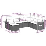  Vrtna garnitura - 7-dijelni set vrtnih sofa od poliratana s jastucima sivi - Siva Bez stola 1 | shoptok.hr