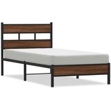  Okvir kreveta bez madraca smeđa boja hrasta 75x190 cm drveni | shoptok.hr