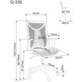  Uredska stolica Q-330 - Tkanina - sivo/crna | shoptok.hr