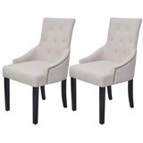  Jedilni stoli 2 kosa kremno sivo blago | Shoptok.si