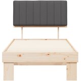  Krevetni okvir s tapiciranim uzglavljem Tamno siva 90 x 190 cm | shoptok.hr