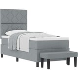 vidaXL Box Spring Krevet s madracem i klupom svijetlo siva 80x200 cm tkanina | shoptok.hr