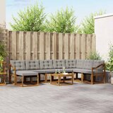  Set vanjskih sofa 9 kom. Prirodna i svjetlosiva | shoptok.hr
