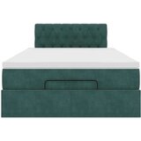 vidaXL Otomanski posteljni okvir z vzmetnico zelen 120x190 cm žamet, (21608800) | Shoptok.si