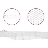 vidaXL Zunanja pasja ograda s streho srebrna 12x12x2,5 m pocink. jeklo | Shoptok.si
