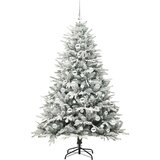 vidaXL Umjetno božićno drvce s rasvjetom i setom kuglica Zelena 180 cm | shoptok.hr