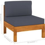  10-dijelna vrtna garnitura s tamnosivim jastucima bagremovo drvo | shoptok.hr