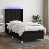  Box spring s madracem LED crni 90x190 cm od tkanine Cijene