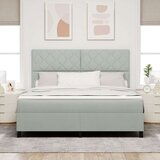 vidaXL Box Spring Postelja z Blazino Svetlo Siva Super Kralj Žamet, (22051156) | Shoptok.si