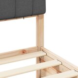  Krevetni okvir s tapiciranim uzglavljem Tamno siva 135 x 190 cm | shoptok.hr