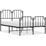  The Living Store Kovinski posteljni okvir z vzglavjem in vznožjem črn 120x190 cm - Posteljni Okvir, (21501283) | Shoptok.si