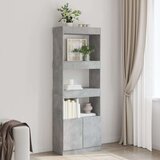 vidaXL Visoka omara betonsko siva 63x33x180 cm inženirski les | Shoptok.si