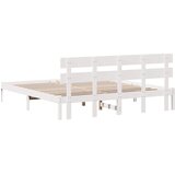  Krevetna konstrukcija Bijelo 200 x 200 cm Čvrsto borovo drvo Bijela 206.5 x 205.5 x 80.5 cm | Shoptok.si