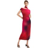 Desigual Dolge obleke VEST_MAINE 26SWVK19 Rdeča Cene