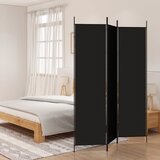 Sobna pregrada s 3 panela crna 150 x 200 cm od tkanine | shoptok.hr