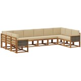 vidaXL Zunanja garnitura za sedenje z blazino 10 pcs Naravna in bež, (5000280832) | Shoptok.si