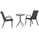 Bistro set za vrt 3 pcs Crna Čelik | Eponuda.com