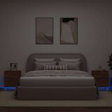 vidaXL Nočna omarica z LED lučkami 2 kosa rjavi hrast inženirski les | Shoptok.si