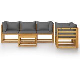  3057610 6 Piece Garden Lounge Set with Cushion Solid Acacia Wood (2x311852+311858) | shoptok.hr