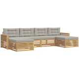  Set vanjskih sofa 6 kom. Bijela i svjetlosiva 337 x 162,5 x 73 cm | shoptok.hr