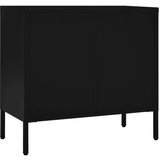 vidaXL Komoda crna 75 x 35 x 70 cm od čelika i kaljenog stakla | shoptok.hr