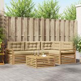  Set vanjskih sofa 5 kom. Bijela i bež Poliester | shoptok.hr