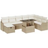  Sjedeća garnitura za vrt 9 kom. Bež poliratan 287,5 x 122,5 x 85 cm | shoptok.hr